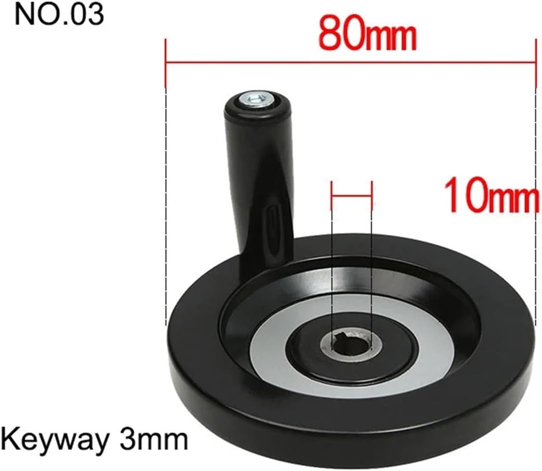 1Pcs Round Plastic Handwheel 63-200mm Alloy Lathe Machine Hand Wheel with Handle Machine Accessories Tools(3)