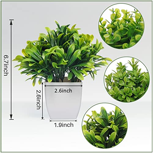 Cadnly Mini Artificial Plants Set - Faux Plants Indoor Small Fake Plants For Bathroom Office Desk - Realistic Plants Fake Potted Plants Artificial Decor – Plastic Small Plants Decor For Shelf Shelves #TOP5