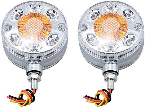 Astra Depot 1 Pair of 24 LED Double Face Light 3" Round Red/Amber/White with Clear Lens SEMI TRUCK FENDER