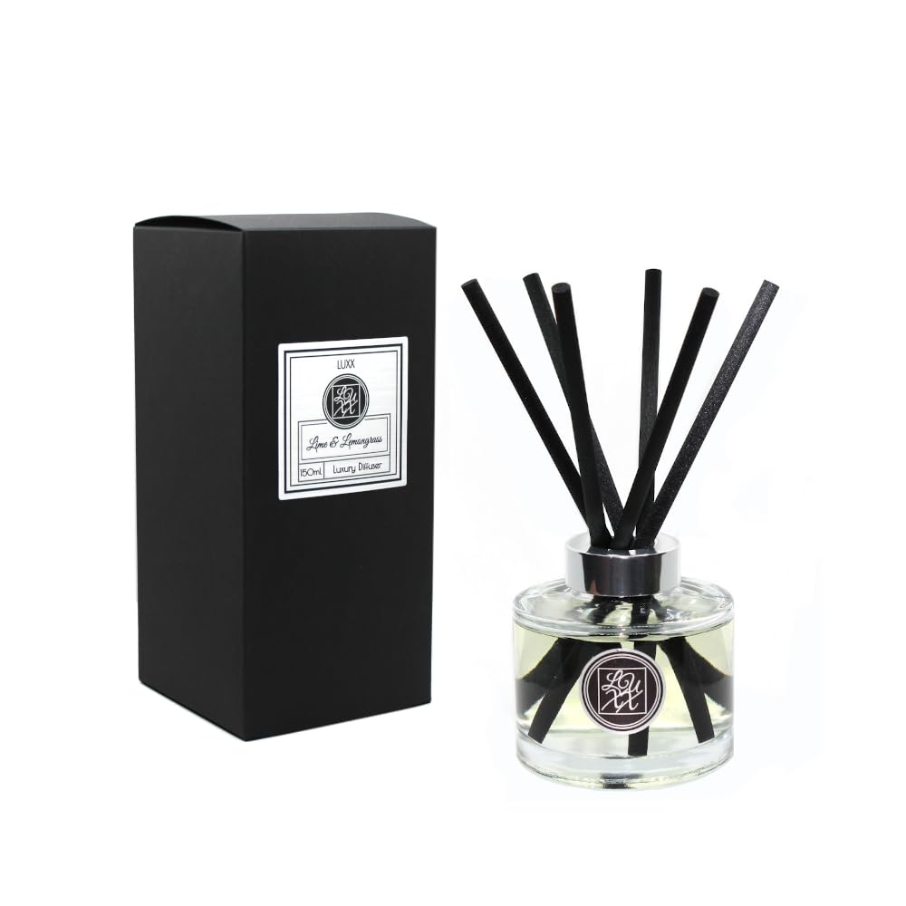 Luxx - Large Fragrance Room Diffuser 150ml (Lime & Lemongrass) Lime, Lemongrass, Jasmine, Lily of the Valley, Amber, Musk