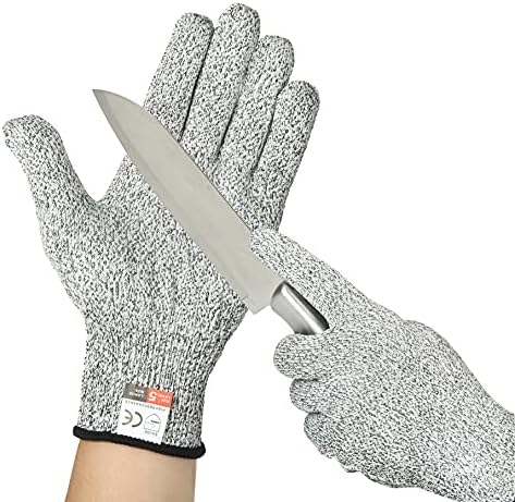 Elftoyer Cut Resistant Gloves Work Gloves Level 5 Working Safety Glove Man Cut Proof Gloves for Kitchen Butcher Outdoor Garden Work Protective Hands
