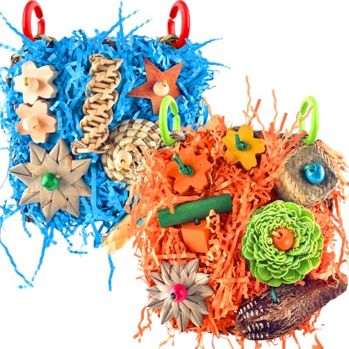 KATUMO Bird Toys, 2 Pack Bird Grass Mat Foraging Wall Toys Parrot...