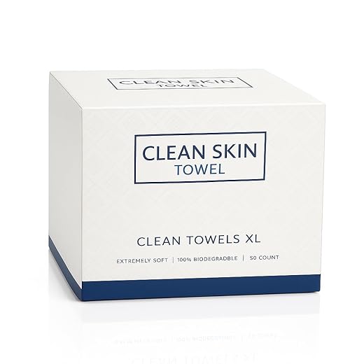 Face Towels, 50 Count (1 Pack) Soft & Durable Spa Facial Towels XL for Daily Skincare, Hygiene, Travel, Dry Makeup Remover Wipes- 100% Biodegradable, Vegan, Stocking Stuffers for Teen Girls