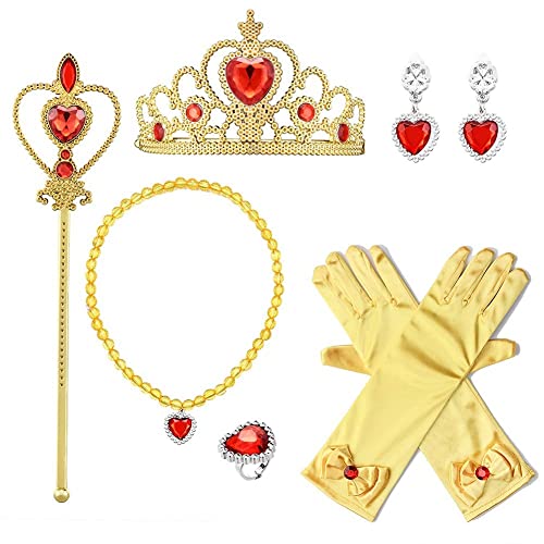 Rexreii Girls Belle Halloween Costume Carnival Cosplay Cotton Dress Xmas Birthday Party Pageant Ball Gown W/Accessories 4-5T #TOP4