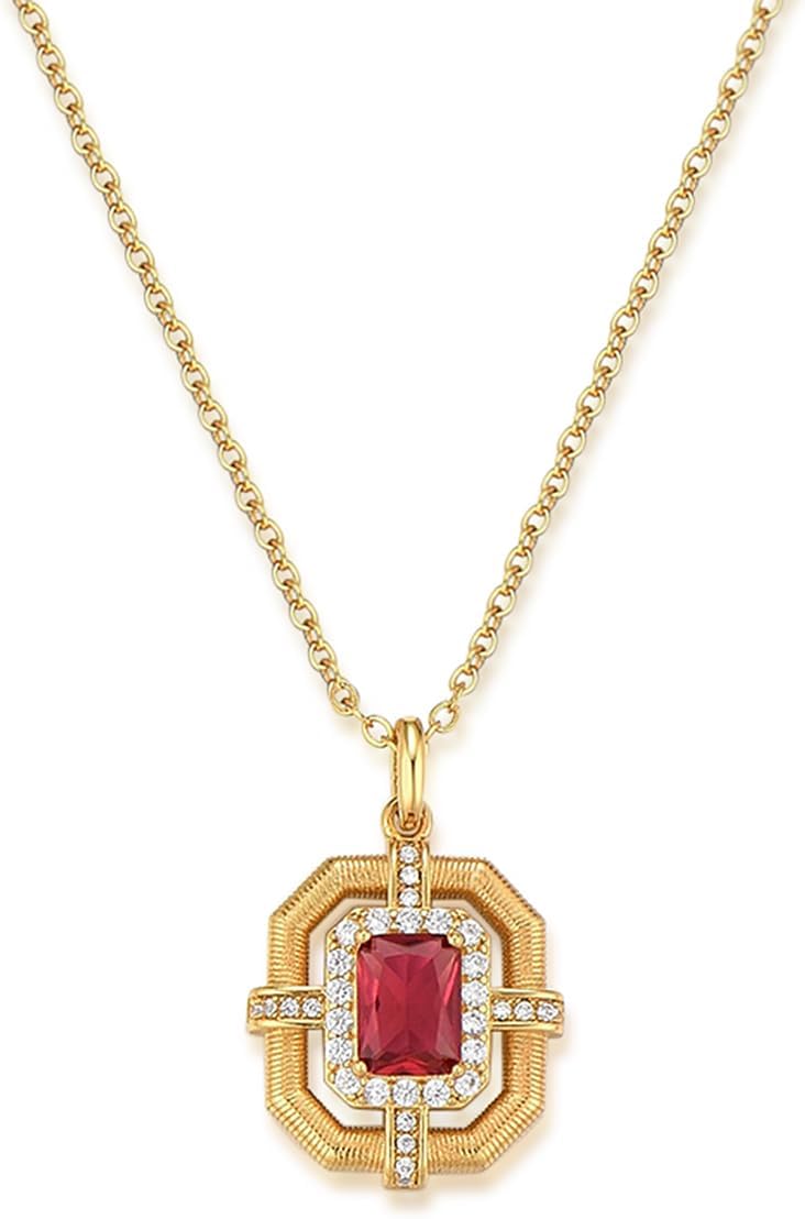 FRUMOS14K Gold Plated Crystal Pendant Necklace Cubic Zirconia Pendant Necklaces for Women Elegant Pearl Pendant Choker Necklaces