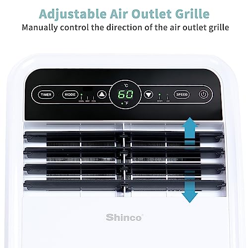 Image of Shinco 12,000 BTU Portable Air Conditioner, Portable AC Unit with Built-in Cool, Dehumidifier&Fan Modes for Room up to 400 sq.ft, Room Air Conditioner with Remote Control, 24 Hour Timer