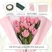 iCraftine Pipe Cleaners Flower Kit for Easter, Wedding and Home Decoration, Including Pink and Green Chenille Stems, Flower Poles, Gardening Tape, Ribbon for Making Flowers