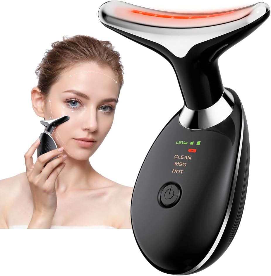 Face Massager, Face Sculpting Tool with 3 Modes, Facial Massager for Face and Neck, Facial Skin Care Tool with Vibration and Thermal (Black) Face Massager, Face Sculpting Tool with 3 Modes, Facial Massager for Face and Neck, Facial Skin Care Tool with Vibration and Thermal (Black)