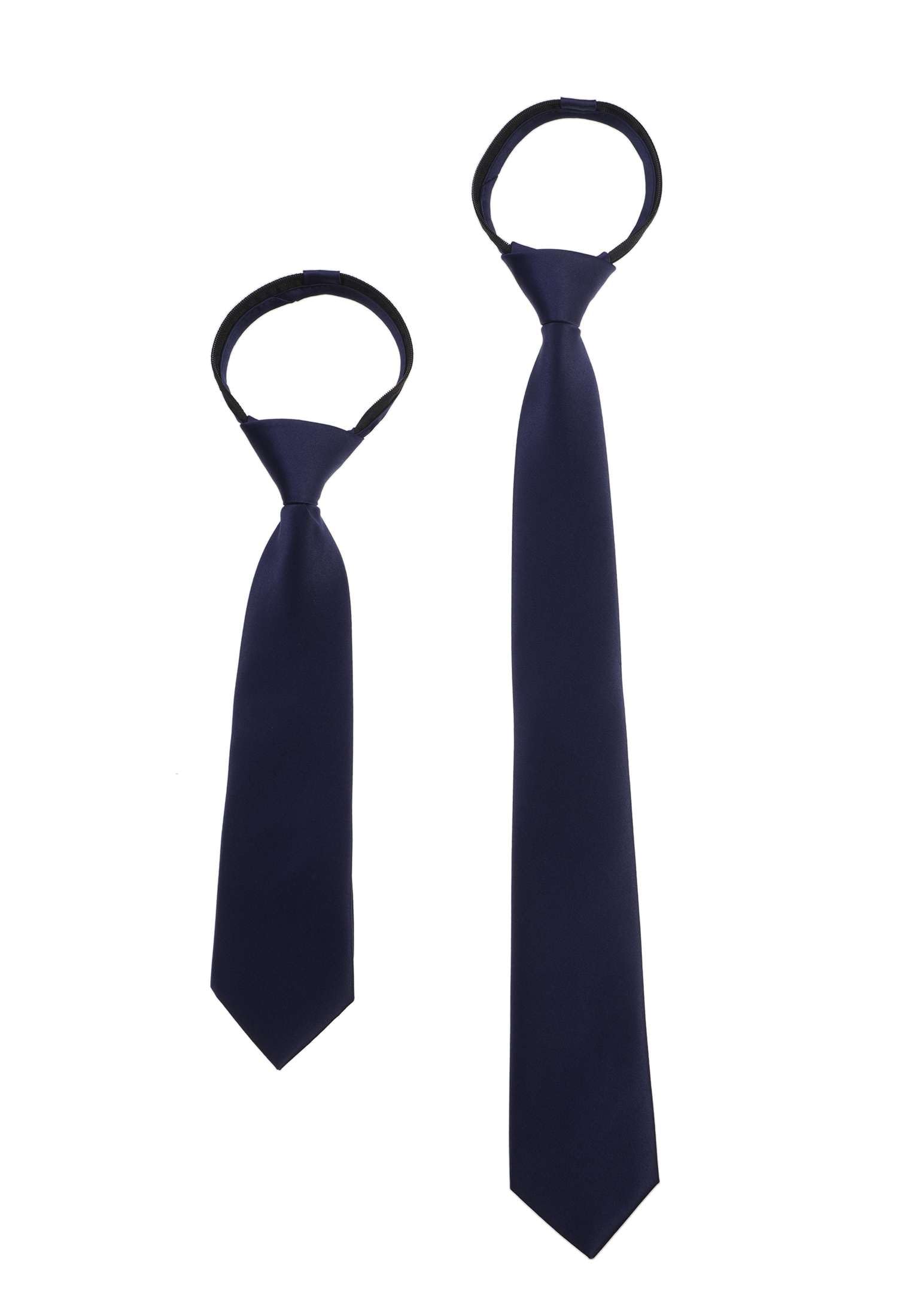 Tuxgear Boys’ Pre-Tied Zipper Tie – Navy Adjustable Microfiber Neck Tie, Ideal for Weddings, Parties, and Celebrations