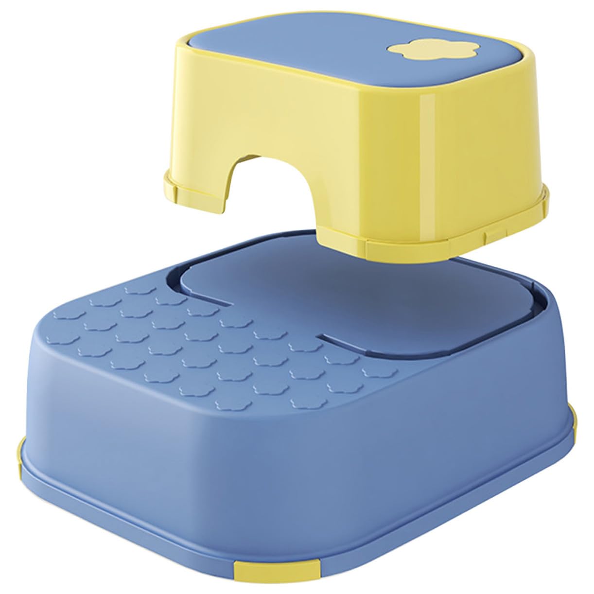 Taburete Infantil Doble Escalón Antideslizante de PP para Baño Cocina y Dormitorio Banco Seguro y Ligero para Bebés y Apoyo Multifuncional para Entrenamiento y Aseo Diario