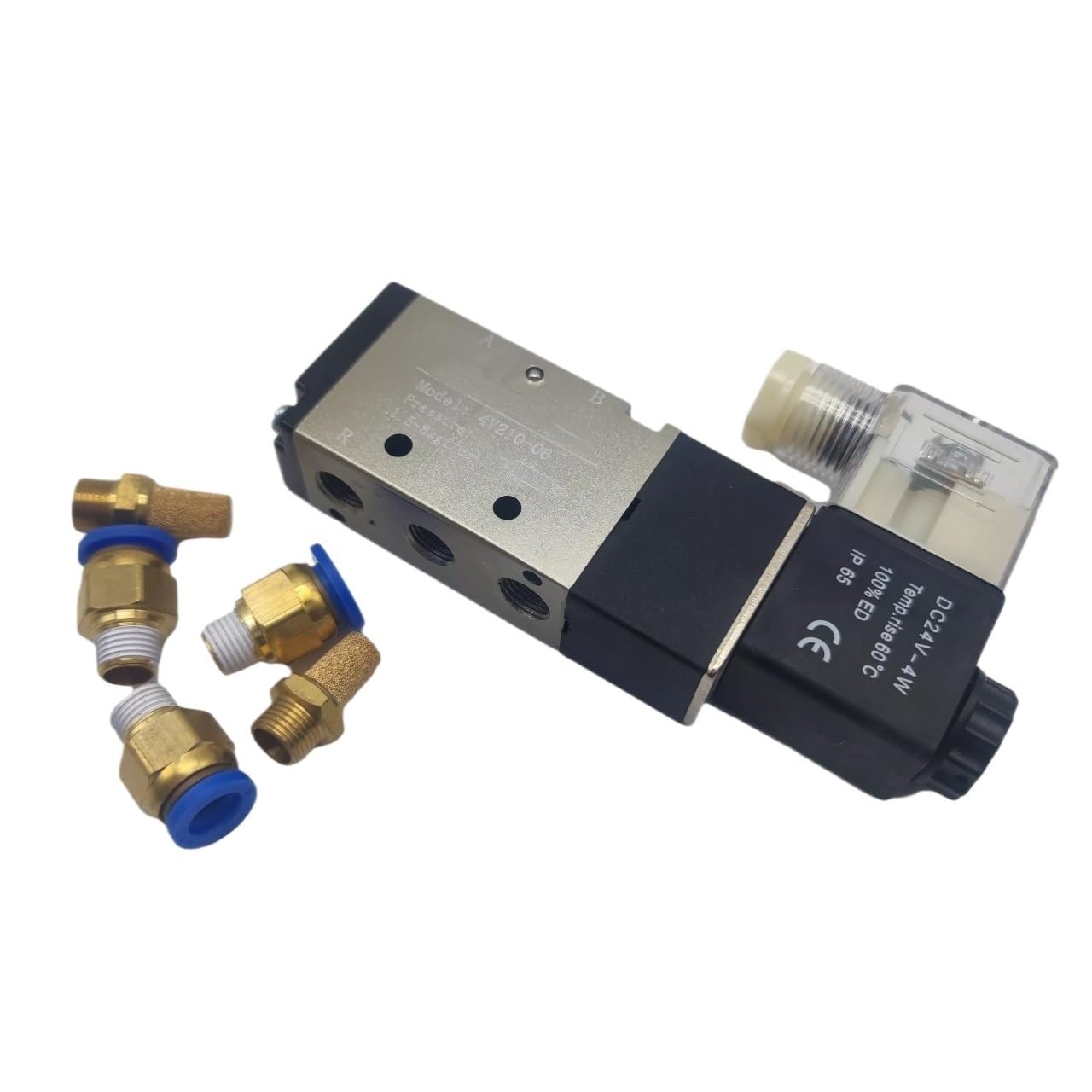 4v210-08 06eumatic Electric Solenoid 5-way 2-pozycyjny zawór gazowy magnetyczny 12/24/220 V cewka woltowa 4-12 mm mocowanie węża (4V210-08,DC12V)