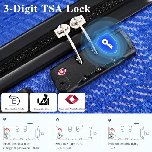 Image of 6 Piece Luggage Set with TSA Lock, Hard Sided Luggage with Double Spinner Wheels, Carry On Luggage Sets, Luggage Suitcases, Durable ABS Hard Shell Travel Suitcase Set for Men & Women, Unexpandable