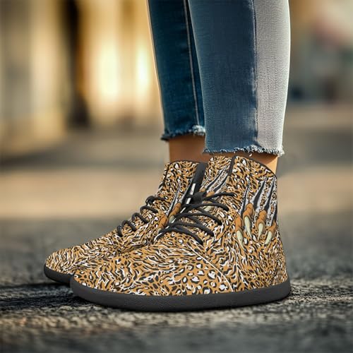 Image of Fashion Print Womens Mens High Top Barefoot Sneakers Flat Shoes
