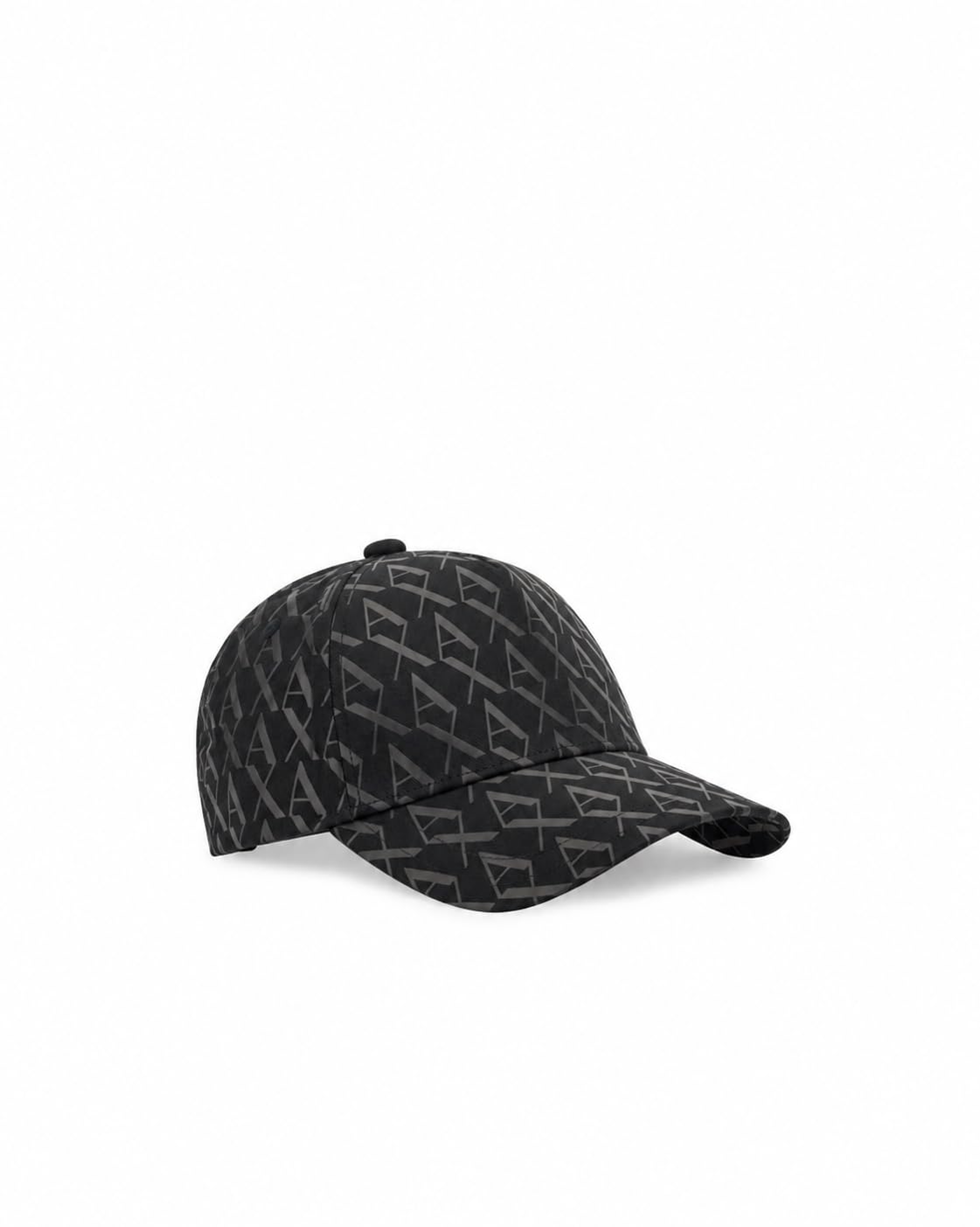 Armani Exchange Black Patterned Baseball Cap In Cotton Twill Essential