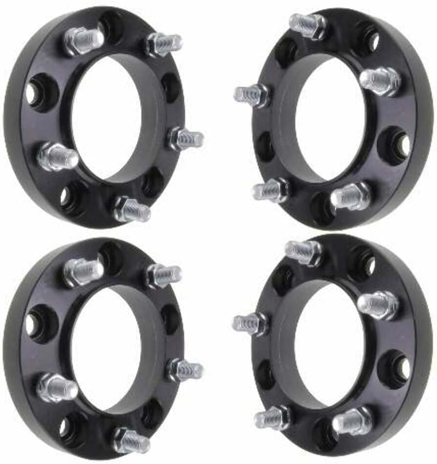 2" 5x150 Hubcentric Wheel Spacers - Space Out Wheels for Increased Clearance - 2 Inch (50mm), 5x150, 110mm Hub, 14x1.5 Studs - Set of 4 - Black