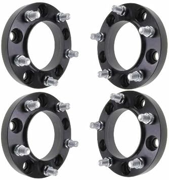 1 Inch Hub Centric Wheel Spacer Compatible with Toyota Tundra, Sequoia & Land Cruiser - 5x150 Bolt Pattern, 110mm Hub Bore, 14x1.5 Studs, 25mm Thick, 6061-T6 Billet Aluminum, Black - Single