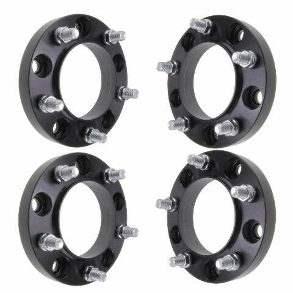 1" 5x150 Hubcentric Wheel Spacers - Fits Toyota Tundra Sequoia Fits Lexus LX 470 570-1 Inch (25mm), 5x150, 110mm Hub, 14x1.5 Studs - Set of 4 - Black