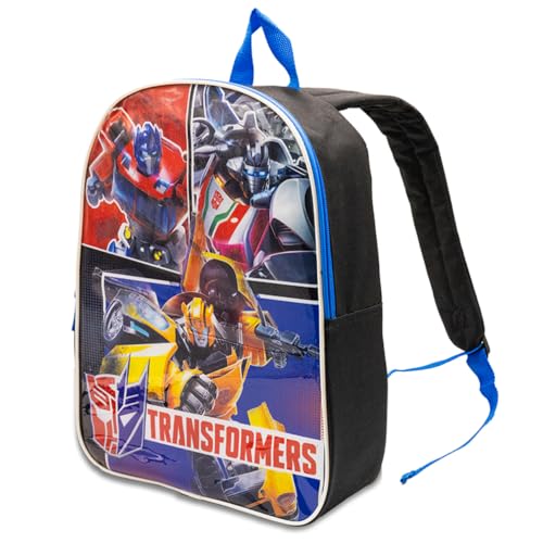 Fast Forward Mochila infantil de 38 cm | Mochila para meninos e meninas | Alças acolchoadas e compartimento grande com zíper | Material escolar, Transformers, 15 Inch, Moderno