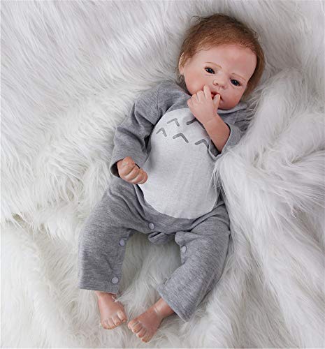 ZIYIUI Realista Bebe Reborn Niño Muñeca Reborn Baby Dolls Silicona Recién Nacido 22 Pulgadas Niños Juguete Regalo