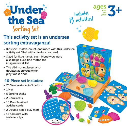 Learning Resources Under The Sea Sorting Set - 46 Pieces, Age 3+ Toddler Activities, Educational Toys Set, Color Teaching Toys #TOP5