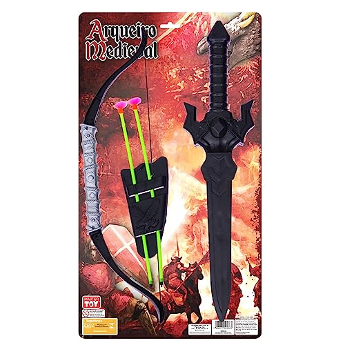 Kit Arqueiro Medieval Arco E Flecha Com Espada Infantil