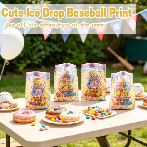 LERCTH 67 Gift Bags, Baseball & Ice Cream Themed Graffiti Style Goodie Bags for Sports Birthday Party Favors — view 2