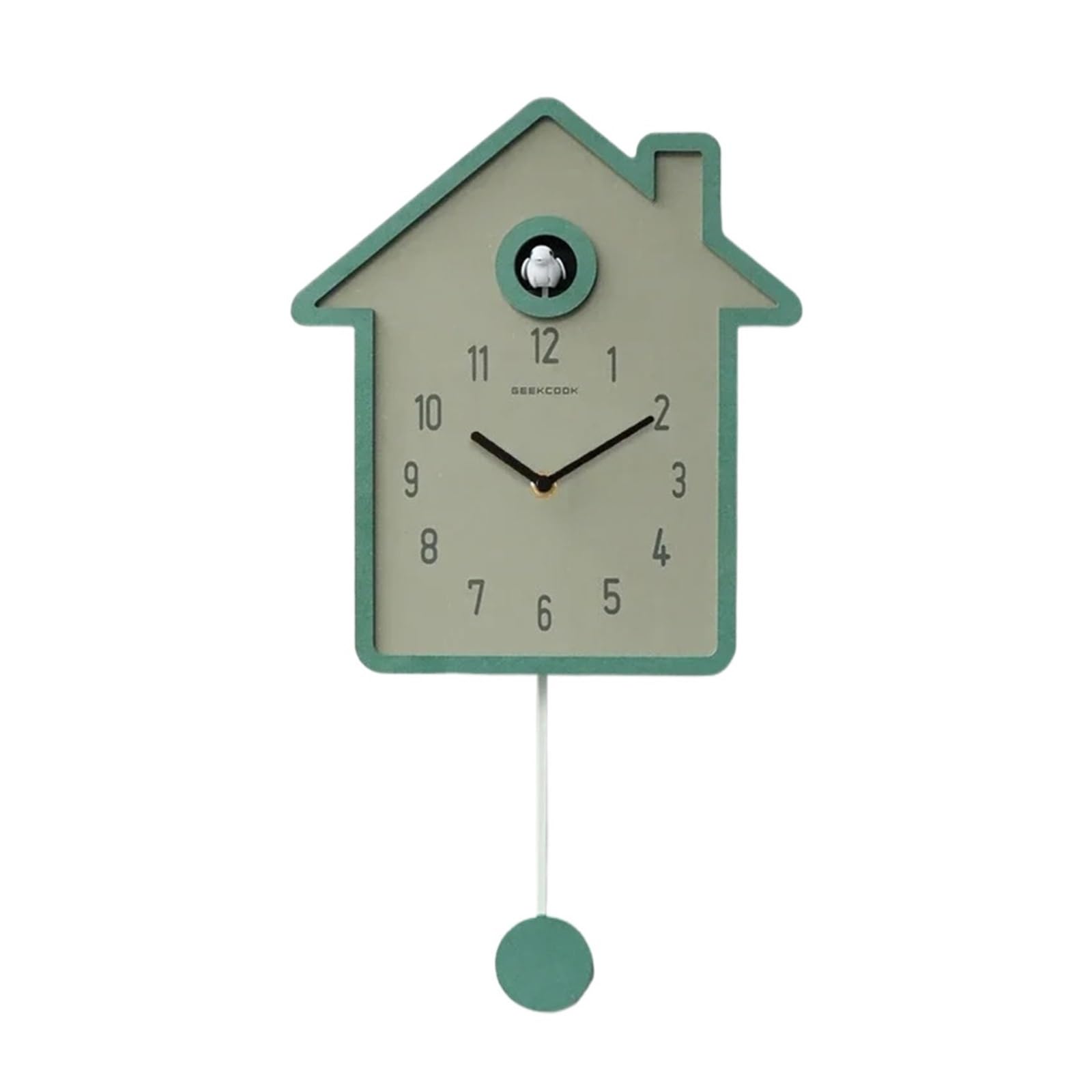 GOXQIT 1 Pcs Cuckoo Clock With Colorful Chime And Time Swinging Wall For Living Room(Green)