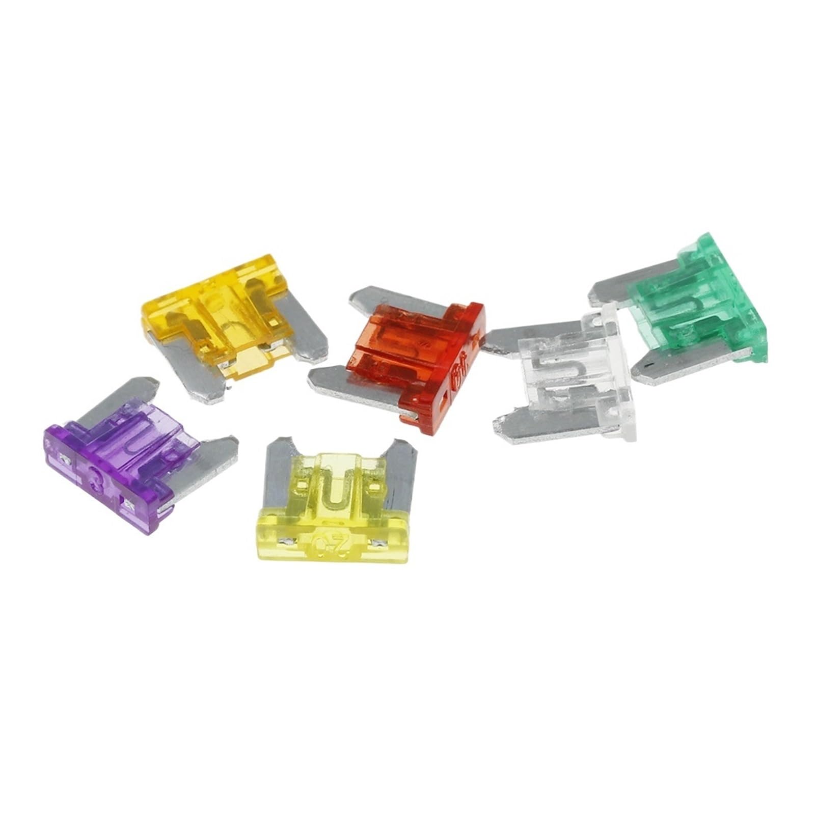 10 Uds. Fusibles de cuchilla automotrices Mini Micro2 estándar adecuados for fusibles de coche 32V 1A 2A 3A 5A 7.5A 10A 15A 25A 30A 35A 40A (Color : Silver, Size : 3A)