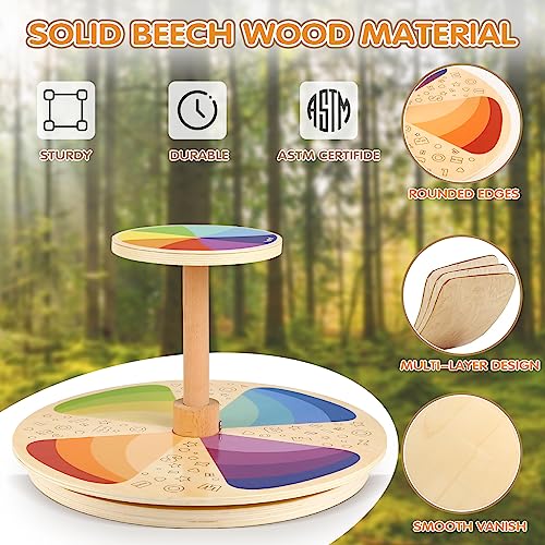 Wooden Sit and Spin Classic Spinning Activity Toy for Toddlers Age 2