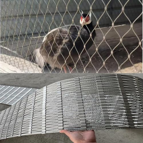 Generico Rete Metallica in Acciaio Inox 304 - Tipo X, Maglia 2 mm, per pollame da Giardino, Recinzione Flessibile anticaduta, Protezione Contro Le Cadute da Alta Quota, Maglia 5 cm (1,5 x 15 m)