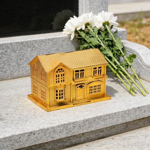 Villa dorada para culto a antepasados en plástico resistente para ofrendas estables, 2 uds 7