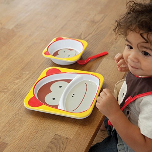 Skip Hop Baby Plate, Zoo Divided Plate, Monkey