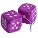 Purple Fuzzy Car Dice - Good Luck Charm Fuzzy Dice In Purple For Car by Funny Party Hats