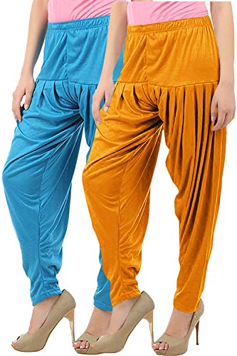 Image of Buy That Trendz Womens Patiala Pants Combo Pack of 2 Viscose Dhoti Patiyala Salwar Harem Bottoms Pants