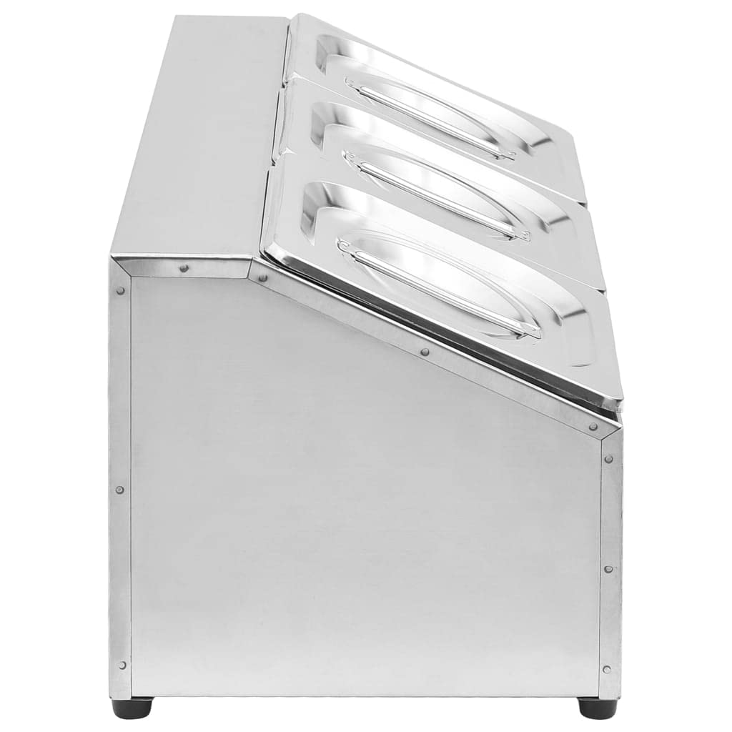 Furniture Item Home Gastronorm - Contenedor con 3 sartenes GN 1/6 de acero inoxidable para muebles