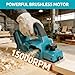 Kabelloser Bürstenloser Handhobel für Makita 18V Akku, 82mm Hobelbreite, 0–2mm Einstellbare Hobeltiefe, für Holzarbeiten, Tischlerei und Heimwerkerprojekte (Akku nicht enthalten)