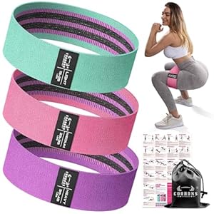 Fabric Resistance Bands for Working Out – Exercise Bands for Women and Men, Booty Bands for Legs and Glute, Yoga, Pilates, Rehab, Fitness and Home Workout