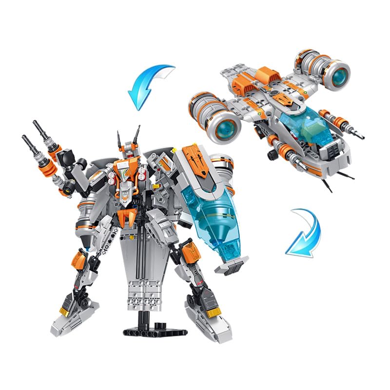 Image of SKY LINE OCEAN 2-in-1 Space Plane Building Block Set (Model 9315), 692+ PCS Transforming Aircraft & Spacecraft Kit, STEM Construction Toy Gift for Kids & Teens | 5 Year Structural Warranty