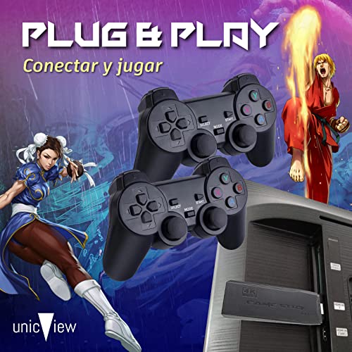 Unicview-Retro-Consola-Stick-Juegos-de-PS1GBASNESMDNeogeoMAME-Retro-TV-Dos-Gamepad-inalambricos-Guardado-de-Partida-Consola-de-Juegos-HDMI-Compatible-con-64-GB-10000-Juegos