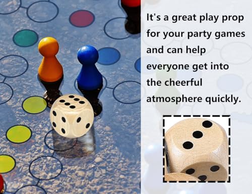 KAPSING 3 Stück Würfelspiel Würfel Holz 30mm, Natur Holz Spielwürfel, Kartenspiel Partyspiele zubehör