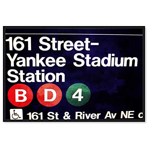 The Oliver Gal Artist Co. Architecture and Buildings Framed Wall Art Canvas Prints 'Yankee Stadium' Structures by The Oliver Gal Artist Co. - Used condition - US$26.77