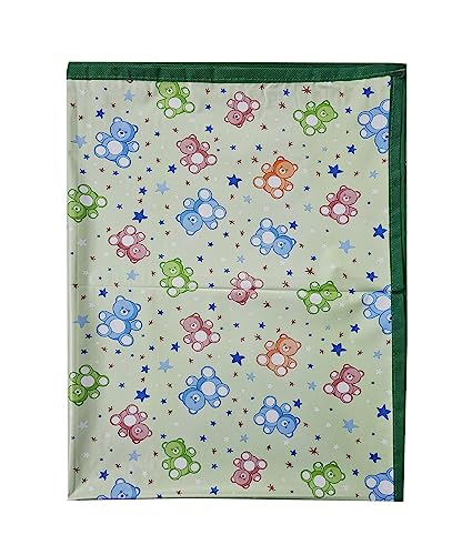 Image of EcoSoft Plastic Sheet,PVC Sheet for Kids,Rubber Sheet for Babies,Bed Wetting Protector(90 x 135 cm) (Green STARBEAR)