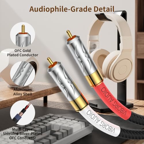 Cable de interconexión RCA Viborg 09G-801 con estructura de 4 núcleos conductores para audio 2