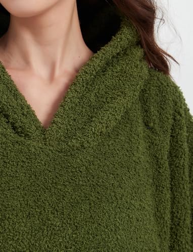 Image of KFUBUO Sherpa Wearable Blanket Hoodie Adult Oversized Sweatshirt Blanket Gifts for Women