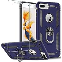 Folmeikat Custodia per iPhone 8 iPhone 7 iPhone 6s 6 protezione schermo rotante a 360° anello in metallo sottile con angoli rinforzati in morbido silicone TPU 4.7
