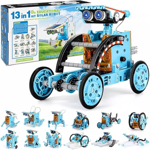 Kit de Robot Solar para Niños, 13 en 1 Robot de Juguete Educativo Armable con Energía Solar, Juego Stem Ingenieria...