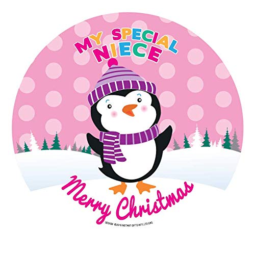 Christmas Dinner Plate - Penguin Design - My Special Niece