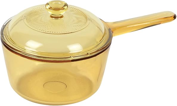 PEARL METAL Vision H CP-8690 Saucepan, 3.4 gal 1.0 L, 6.3 inches 16 cm, Heat Resistant Glass, Microwave Safe, Dishwasher Safe