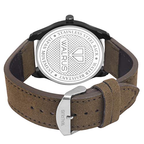 Image of Walrus Wristwatch Men Analog - Vegan Leather Strap, Alloy Case, Professional & Casual Use