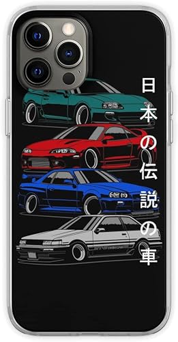 listpher Funda compatible con iPhone 1212 Pro Classic JDM Legends Japonés Super Racing Car Soft & Flexible TPU a prueba de golpes con estampado